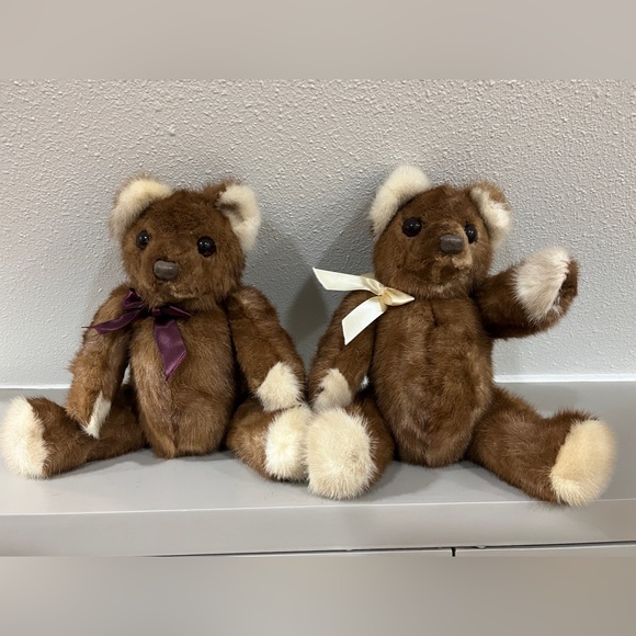 Two mink teddy bears.